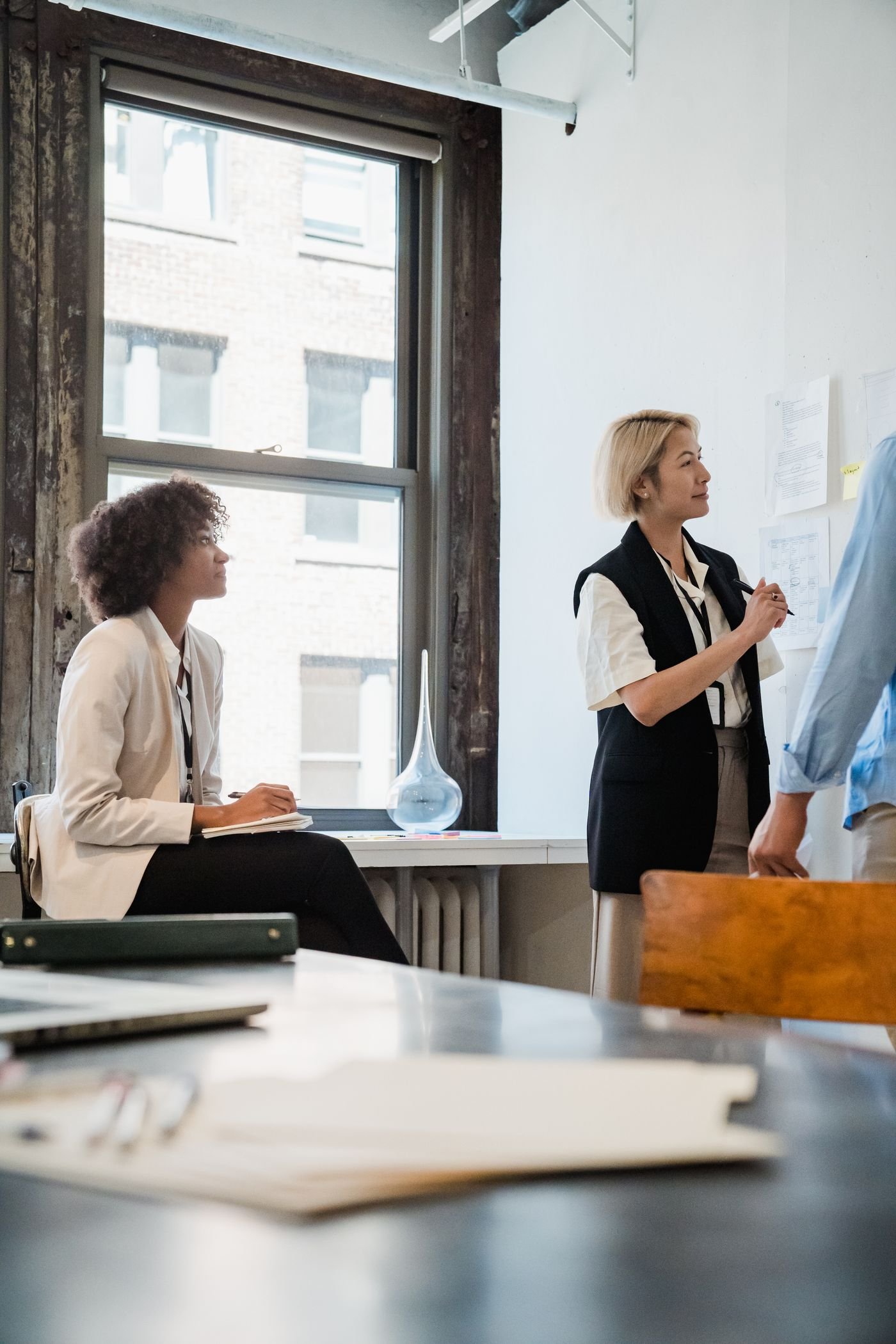 Facilitating a session at a flip chart